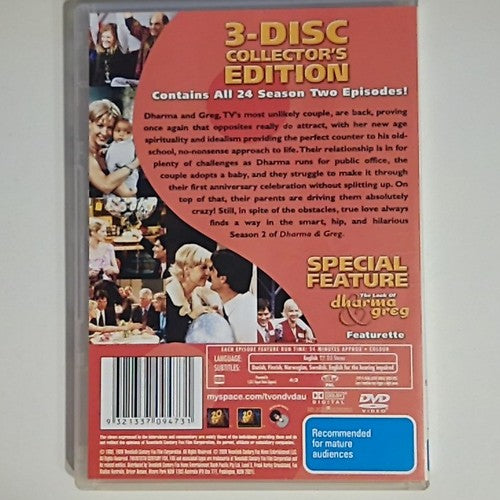 Dharma And Greg: Season 2 (DVD, 2008, 3-Disc) Region 4