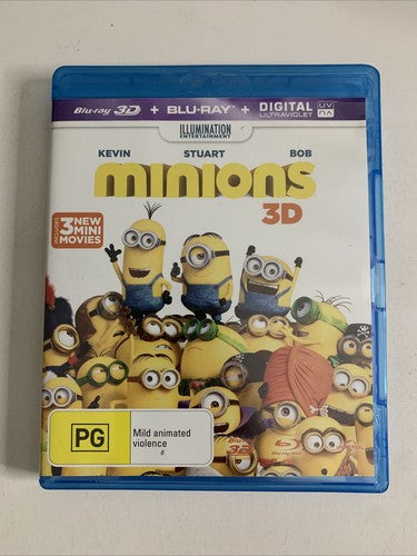 Minions 3D (Blu-ray 3D + 2D, 2015, 2-Disc) Region B