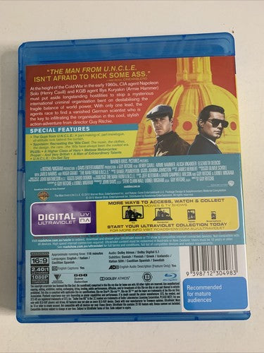 The Man From U.N.C.L.E. (Blu-ray, 2015) Henry Cavill, Armie Hammer Region B