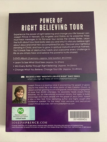 Power Of Right Believing Tour (DVD,  2014, 3-Disc) Joseph Prince All Regions