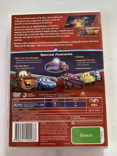Cars (DVD, 2006) Pixar Disney Film Region 4