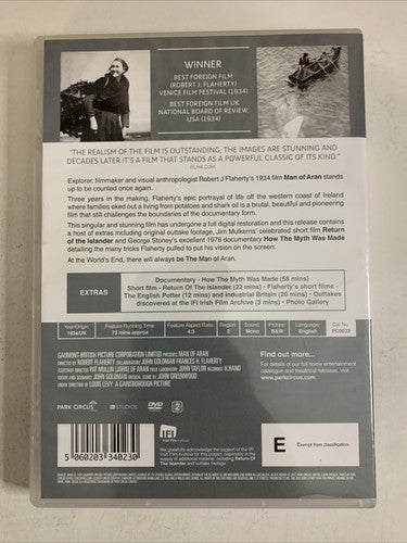 Man Of Aran (DVD, 1934) Colman 'Tiger' King, Maggie Dirrane Region 2