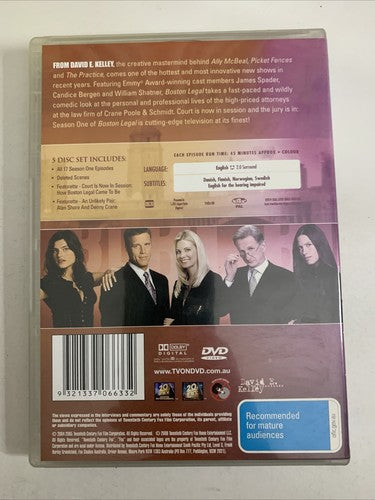 Boston Legal : Season 1 (DVD, 2004, 5-Disc) Region 4