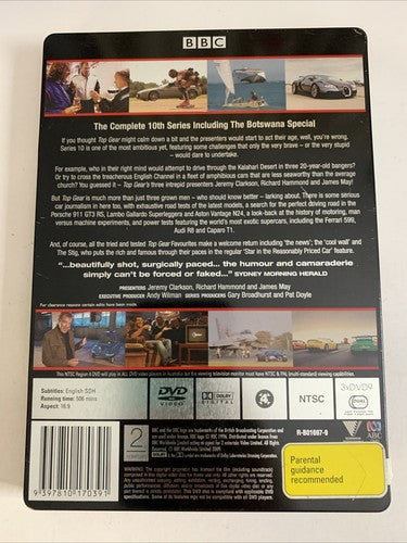 Top Gear : Series 10 (Steelbook Limited Edition, DVD, 2008, 3-Disc) Region 4