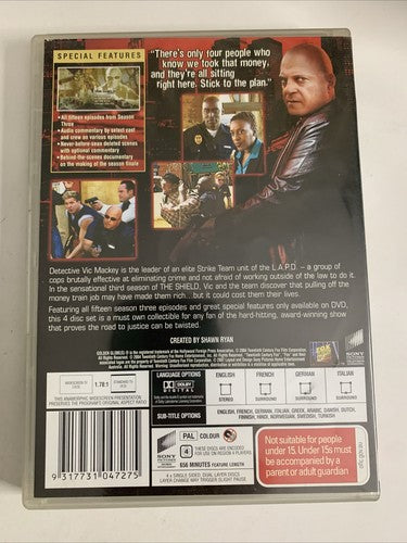 The Shield : Season 3 (DVD, 2002, 4-Disc) Region 4