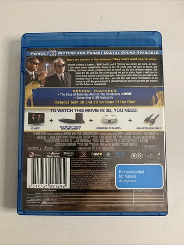 Men in Black 3 (Blu-ray 3D + 2D, 2012, 2-Disc) Will Smith Region B