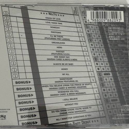 Mariah Carey – #1's (CD, 1998) Japan Bonus Track