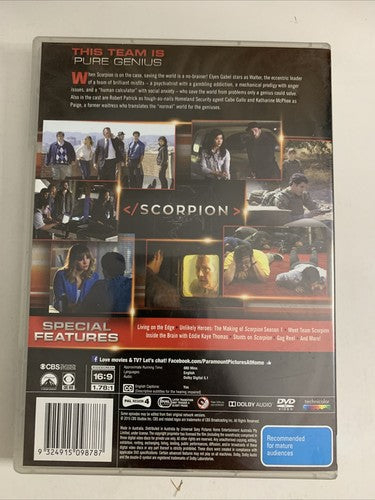 Scorpion : Season 1 (DVD, 2014, 6-Disc) Region 4