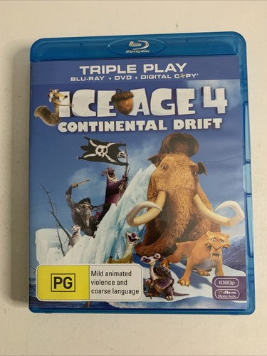 Ice Age 4: Continental Drift (Blu-ray + DVD, 2012, 2-Disc) Region B &4