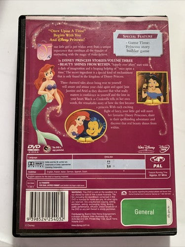 Princess Stories : Beauty Shines from Within : Vol 3 (DVD, 2006) Disney Region 4