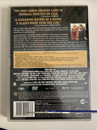 Any Given Sunday (DVD, 1999, 2-Disc) Al Pacino, Cameron Diaz Region 4