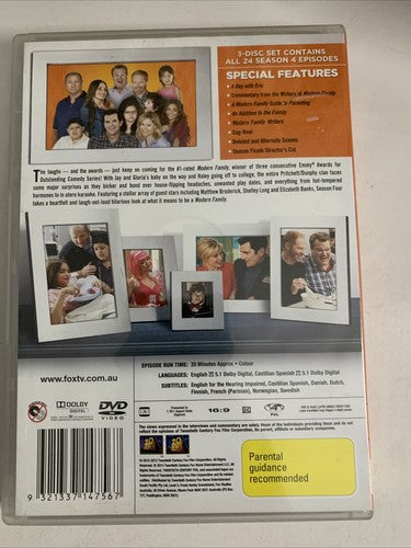 Modern Family : Season 4 (DVD, 2013, 3-Disc) Comedy Region 4