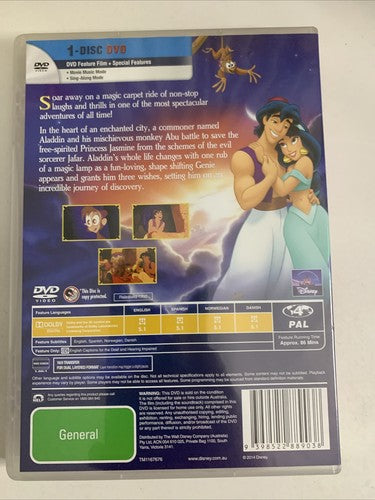 Aladdin (DVD, 1992) Disney Animation Movie Region 4