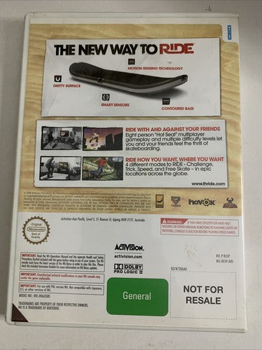 Tony Hawk Ride Nintendo Wii PAL Skateboarding Game