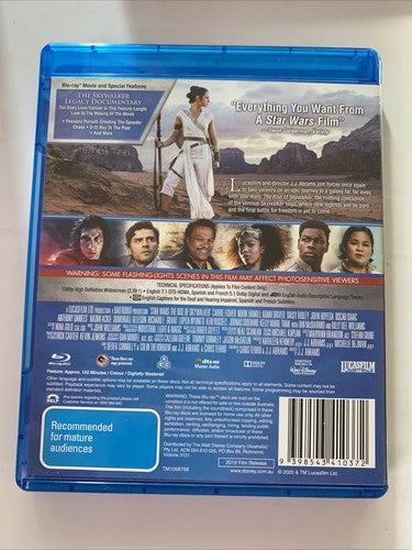 Star Wars : The Rise of Skywalker (Blu-ray, 2019, 2-Disc) All Regions