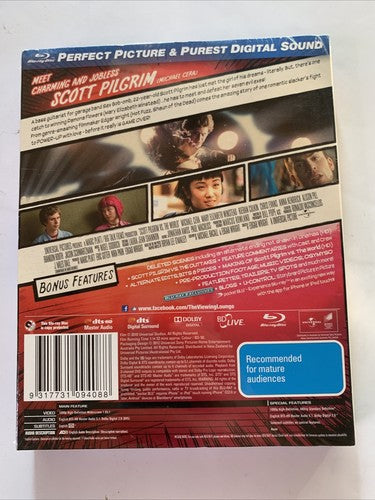 Scott Pilgrim Vs The World (Limited Edition, Blu-ray, 2010) All Regions NEW
