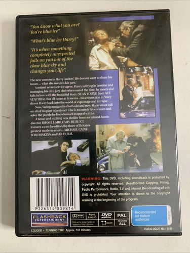 Blue Ice (DVD, 1992) Michael Caine, Sean Young  All Regions