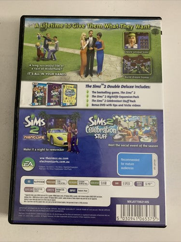 The Sims 2 Double Deluxe PC DVD Also Include 2 Expansion Nightlife, Celebration