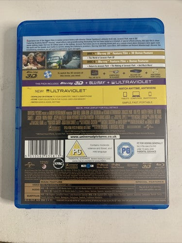 Jurassic Park 3D (Blu-ray 3D, 1993) Steven Spielberg Film Region B