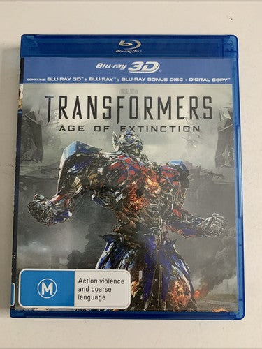 Transformers: Age of Extinction 3D (Blu-ray 3D + 2D, 2014, 3-Disc) All Regions