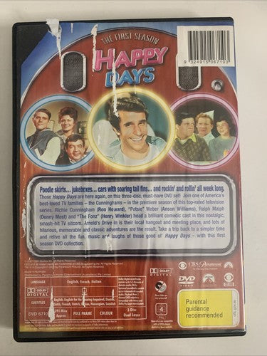 Happy Days : Season 1 (DVD, 1974, 3-Disc) Region 4