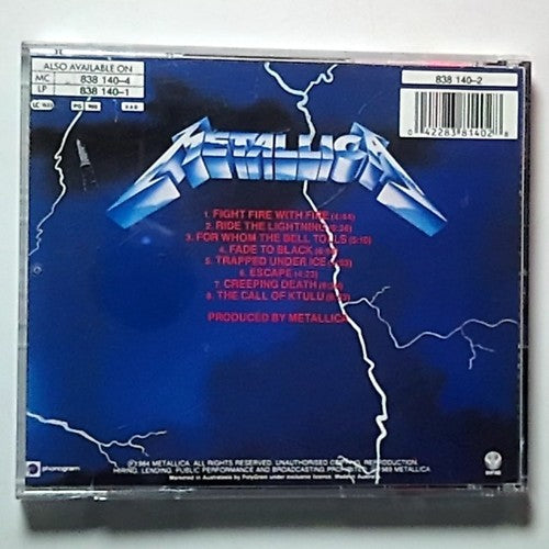 Metallica – Ride The Lightning (CD, 1996) Australia 838 140-2