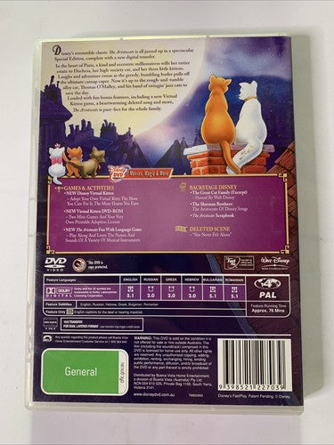 The Aristocats (Special Edition, DVD, 1970) Disney Animated Film Region 4