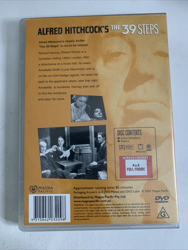 The 39 Steps (DVD, 1935) Alfred Hitchcock Film Region 4