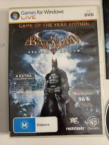 Batman : Arkham Asylum Game of Year Edition PC Windows DVD 2011 Game