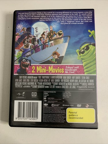 Hotel Transylvania 3: A Monster Vacation (DVD, 2018) Animated Movie Region 4 & 2