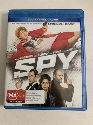 Spy (Blu-ray, 2015) Jason Statham, Jude Law, Melissa McCarthy Region B