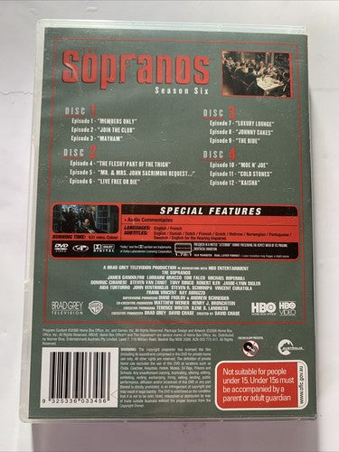 The Sopranos : Season 6 (DVD, 2004, 4-Disc) Region 4