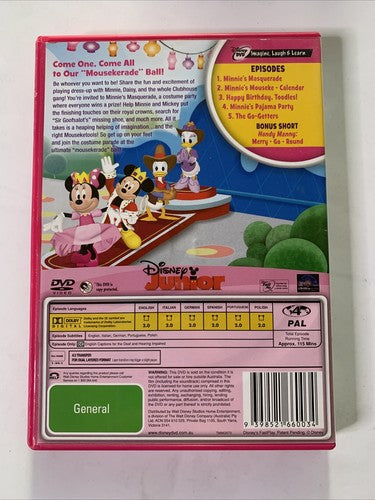 Mickey Mouse Clubhouse: Minnie's Masquerade (DVD, 2010) Disney Region 4