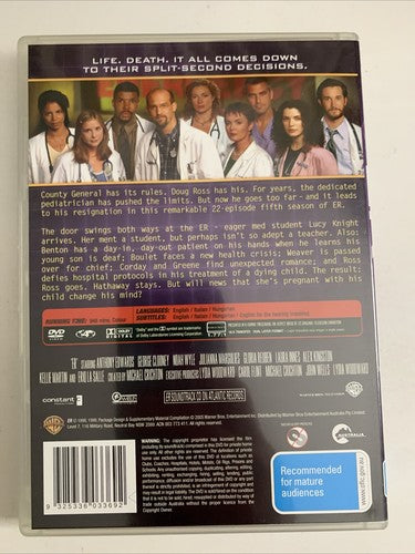ER : The Complete Season 5 (DVD, 1998, 6-Disc) Region 4
