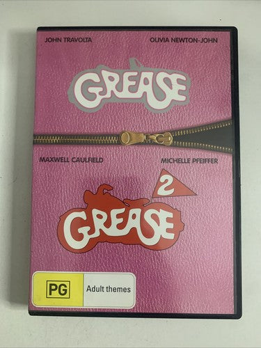 Grease / Grease 2 (DVD, 1978, 2-Disc) John Travolta, Olivia Newton-John Region 4