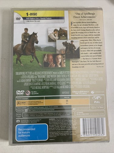 War Horse (DVD, 2011) Steven Spielberg Film Region 4 NEW