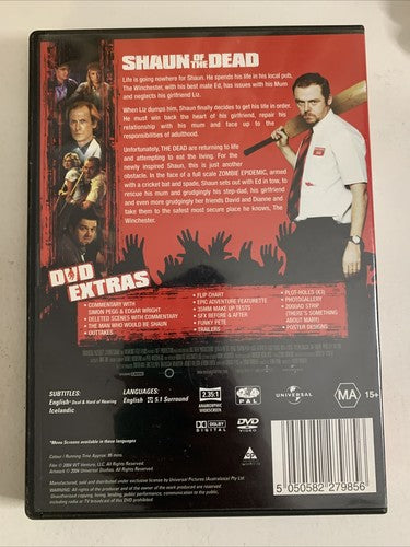 Shaun of the Dead (DVD, 2004) Dylan Moran, Nick Frost, Simon Pegg Region 4 &2