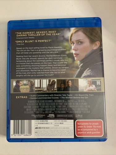 The Girl on the Train (Blu-ray, 2016) Emily Blunt Region B