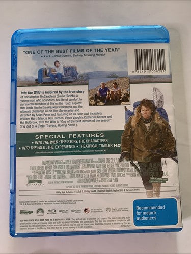 Into the Wild (Blu-ray, 2007) William Hurt, Emile Hirsch Region B