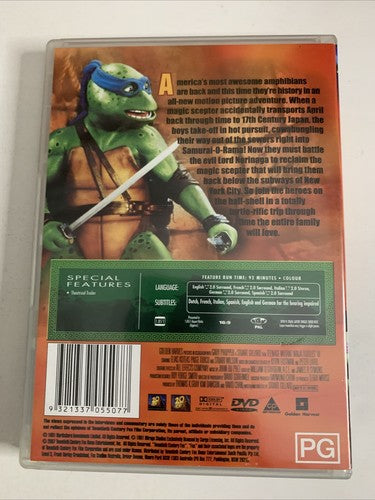 Teenage Mutant Ninja Turtles 3: Turtles in Time (DVD, 1992) Corey Feldma Region4