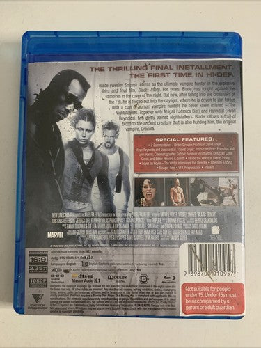 Blade Trinity (Blu-ray, 2004) Jessica Biel, Wesley Snipes Region B