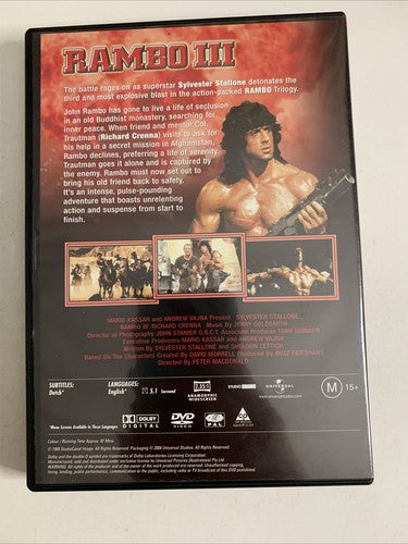 Rambo 3 (DVD, 1988) Sylvester Stallone Region 4