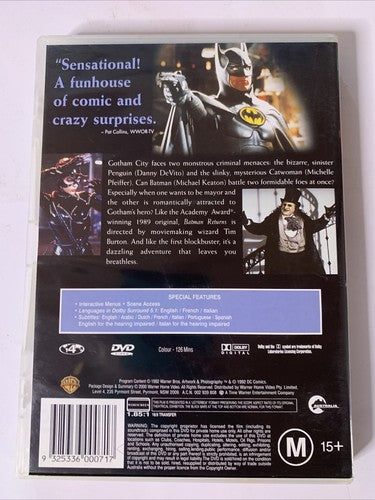 Batman Returns (DVD, 1992) Danny DeVito, Michael Keaton  Region 4