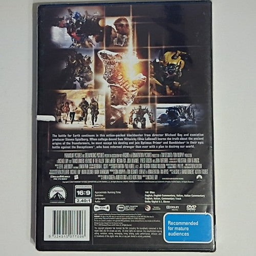 Transformers: Revenge of the Fallen (DVD, 2009) Shia Lebeouf Region 4 NEW