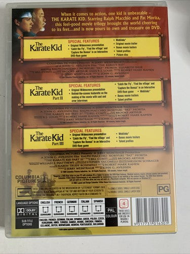 The Karate Kid Trilogy 1, 2, 3 (DVD) Ralph Macchio, Pat Morita Region 4