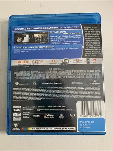 Sherlock Holmes (Blu-ray, 2009) Jude Law, Rachel McAdams, Robert Downey Jr