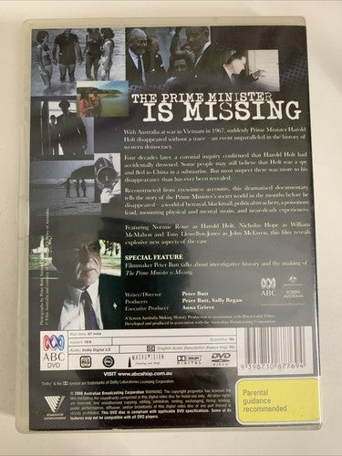The Prime Minister Is Missing (DVD, 2008) Harold Holt Documentary All Regions