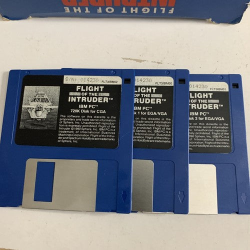 Flight Of The Intruder PC 3.5" Floppy 1990 Flight Combat Simulation Game Big Box