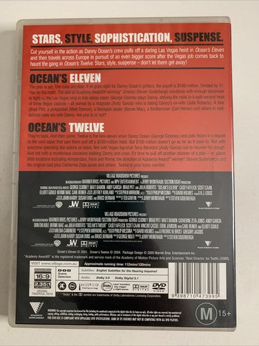 Ocean's Eleven / Ocean's Twelve (DVD, 2001, 2-Disc) Brad Pitt, George Clooney