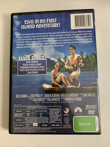 Blue Hawaii (DVD, 1961) Elvis Presley, Stella Stevens, Angela Lansbury Region 4